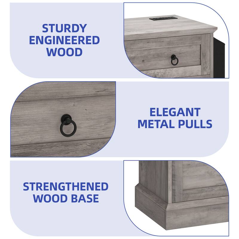 Moasis 59 Inch Farmhouse 6 Drawer Dresser for Bedroom Storage Organizer with Wood Finish and Metal Handles