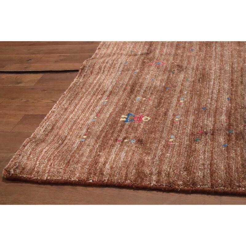 Hand Knotted Oriental Viscose Silk Carpet Tribal Animal Pictorial Brown Gabbeh Area Rug - 11' 11'' X 8' 10''