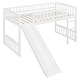 preview thumbnail 8 of 12, Twin Loft Bed with Slide and Reversible Ladder, Wooden Frame with Guardrails and Open Underbed Play Space