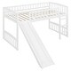 preview thumbnail 6 of 11, White Kids Bed Loft Bed with Slide and Ladder, Twin size