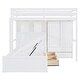 preview thumbnail 11 of 20, Twin Bunk Bed with Drawers, Wardrobe, Storage Shelves & Hydraulic Bed