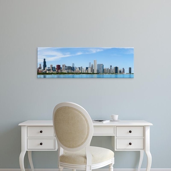 Easy Art Prints Panoramic Image 'City at the waterfront, Lake Michigan, Chicago, Cook County, Illinois' Canvas Art