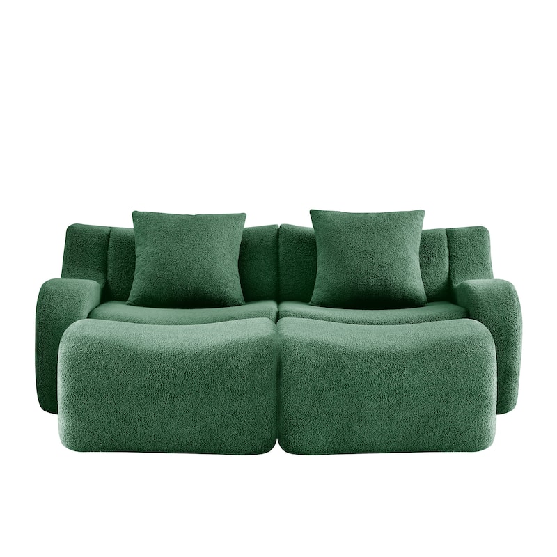 GDF Studio - Fairford 2-Seat Modular Sofa with Chaise & Curved Armrests