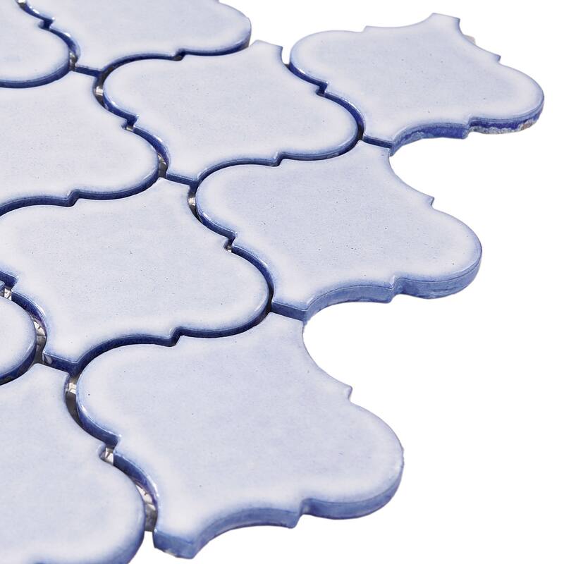 Arabesque 3.3" x 3.4" Porcelain Glossy Mosaic Tile