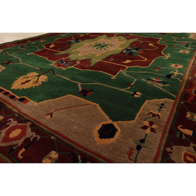 8x9'10'' Hand Knotted Wool Green Tibetan Art Plush Pile Tufenkian Rug - 8' x 9' 10''