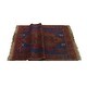 preview thumbnail 6 of 8, Vintage Distressed Ivory Navy/Red Rug - 2'10" x 4'5"