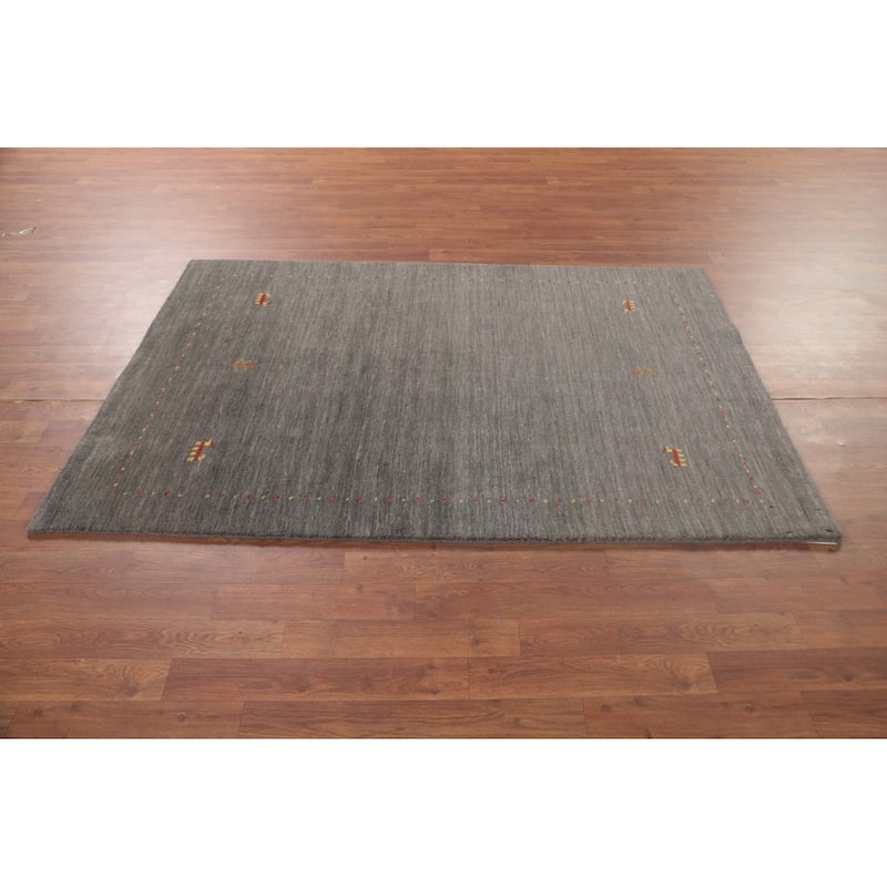 Tribal Gabbeh Accent Rug Handmade Wool Carpet - 3'11"x 5'9"