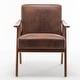 preview thumbnail 18 of 83, Homy Casa Mid-Century Modern Accent Chair, Solid Wood Frame, Extra-Thick Backrest, Wingback Lounge Chair Indoor