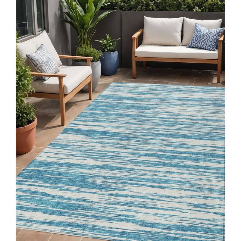 HomeRoots Abstract Modern Rectangle Outdoor Rug - 5' X 8'
