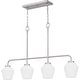 preview thumbnail 1 of 5, Nielson Four Light Linear Chandelier Brushed Nickel