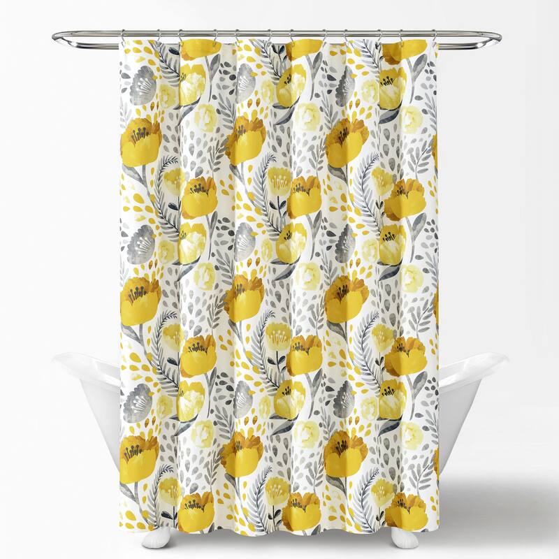 Porch & Den Egger Poppy Pattern Shower Curtain