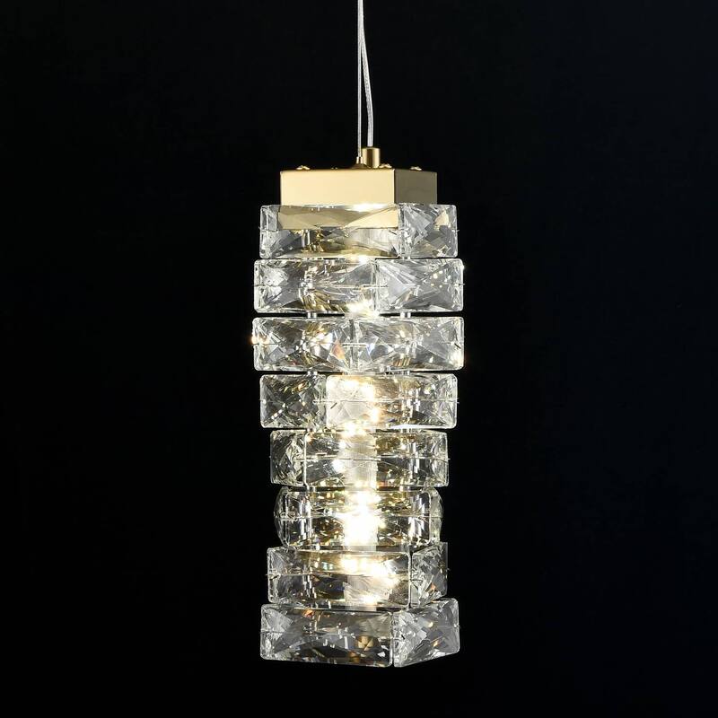 Burano Modern Mini Crystal Pendant Light Gold LED 8-Watt, 4000K - Brass