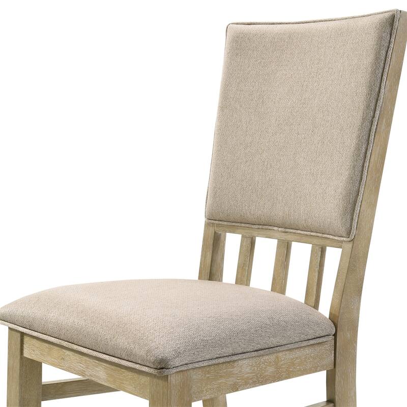 Modern Wood Dining Chair with Cushioned Seat（Set of 2） - N/A