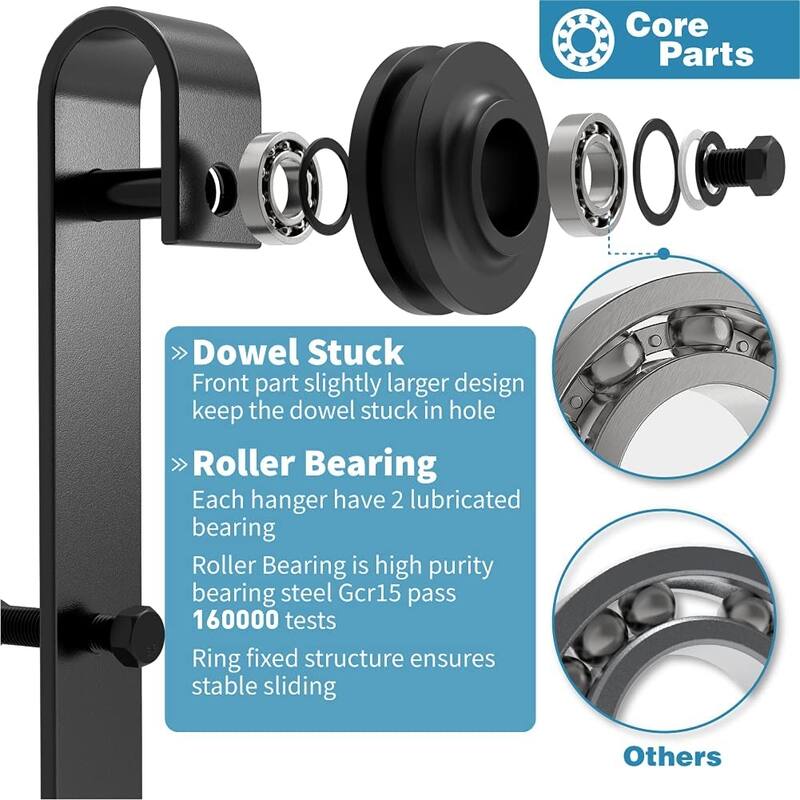 WINSOON 4-14 FT Sliding Barn Door Hardware Track Kit for Single Door J Style Rollers