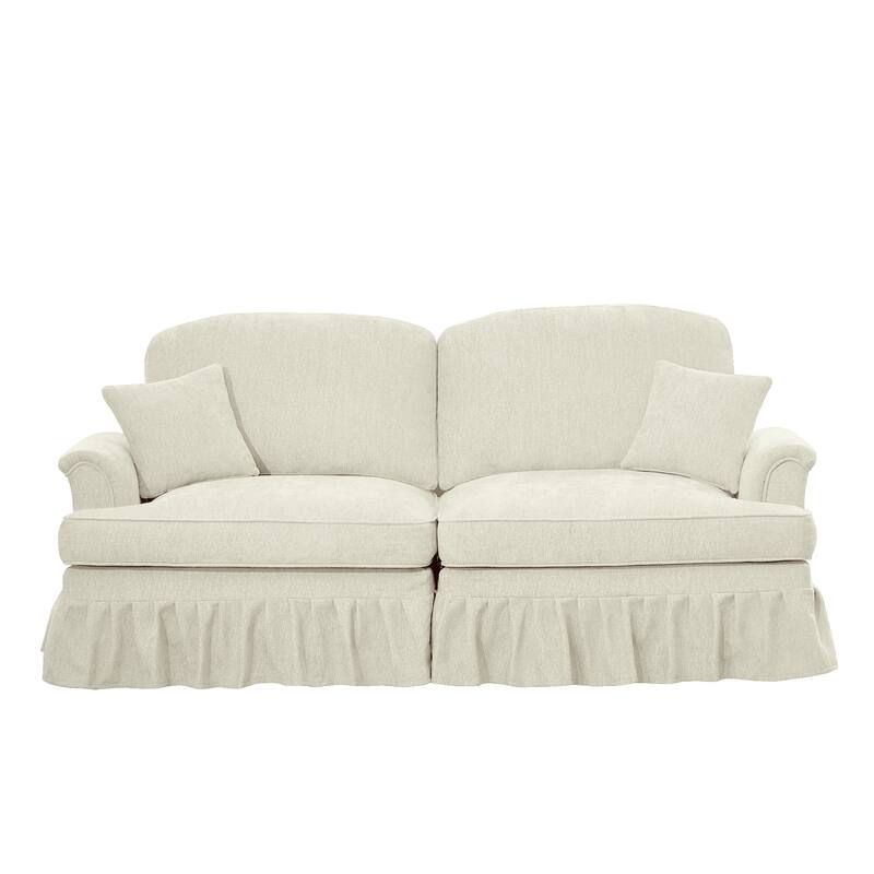GDFStudio - Elegant Mid Century Oversized 2-Seater 76.4" Chenille Sofa with Flared Arms