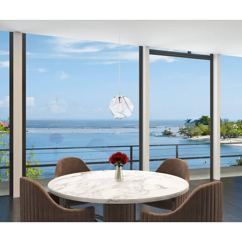 Access Lighting Boulder - Pendant - Matte Chrome Finish - Clear Glass