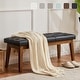 preview thumbnail 6 of 57, Button-Tufted Bench for End of Bed, Entryway Bench Beige/ Black/ Brown Solid Wood, Leather, Fabric 44-inch