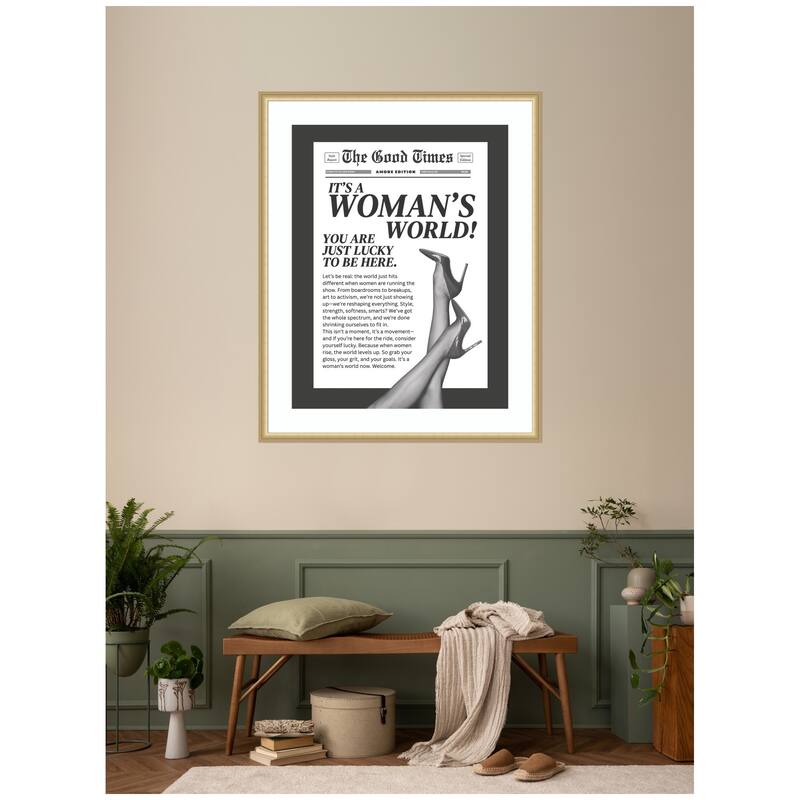 Kate and Laurel Woman's World by Honey Island Studio Framed Wall Art Print