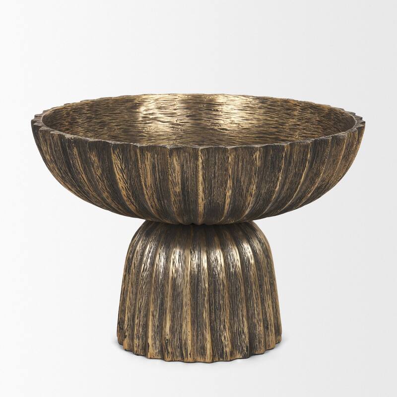 Ciaran Smooth Fluted Matte Black Metal Decorative Bowl