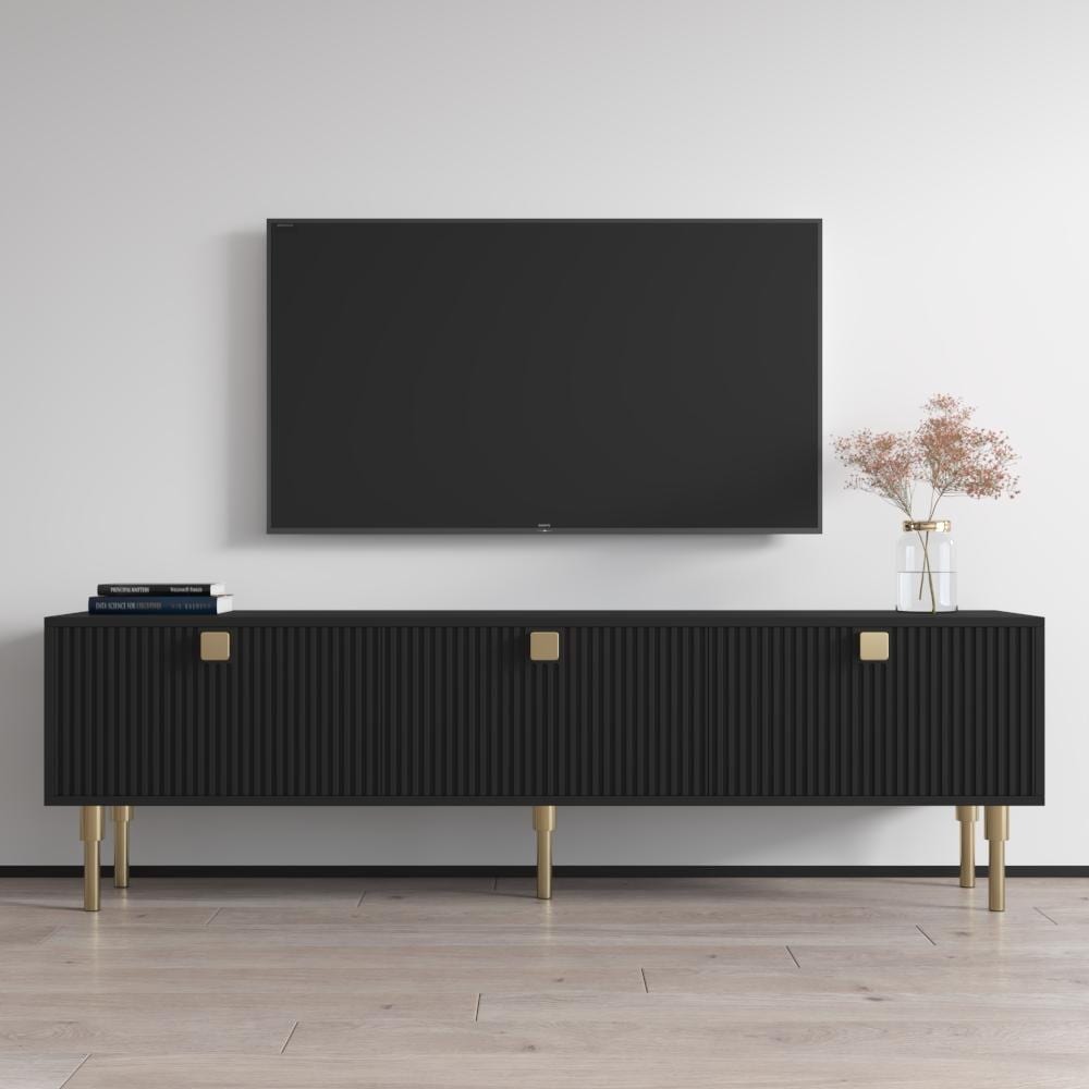 Meble Furniture Dorset 01 70.9" TV Stand for TVs up to 80", Matte Finish Media Console with 3 Shelves