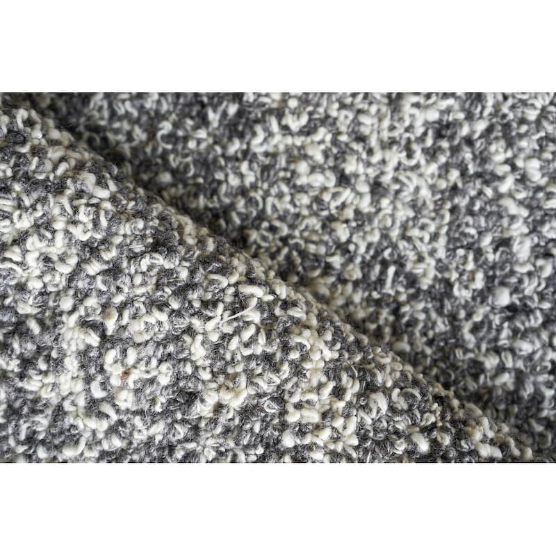 Exquisite Rugs Ferretti Handmade Handloomed New Zealand Wool Dark Gray Area Rug