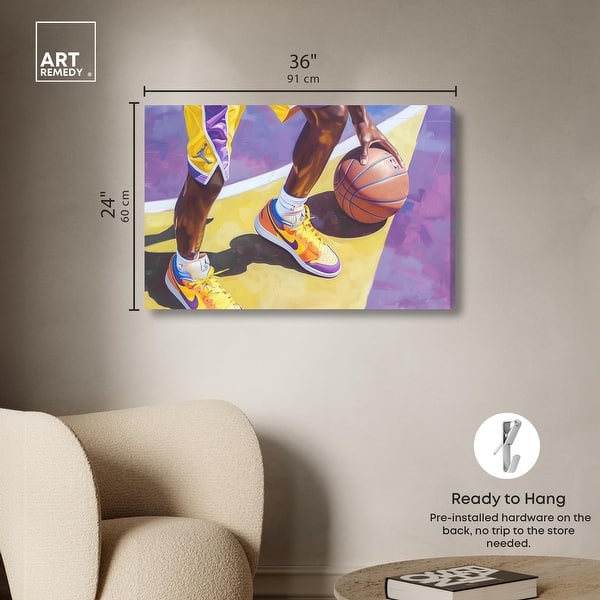 dimension image slide 5 of 6, Legend Court Canvas by Art Remedy, Gallery Wrapped