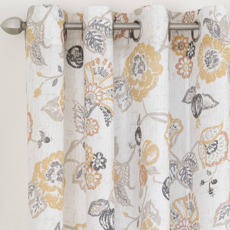 Porch & Den Summit Pointe Floral Pattern Grommet Top Panel