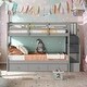 preview thumbnail 1 of 53, Twin-Over-Twin Bunk Bed with Three Drawers for Bedroom Gray
