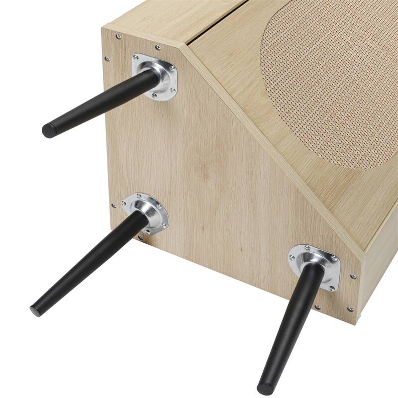 Corner Cabinet,Rattan Door,Freestanding Corner Tables For Small Spaces