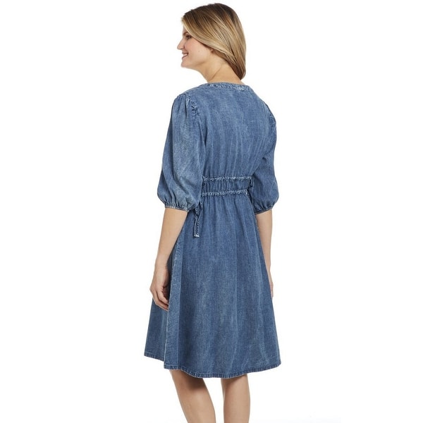 denim pinafore dress Tuesday Dress in Classic Blue Classic Blue / XS