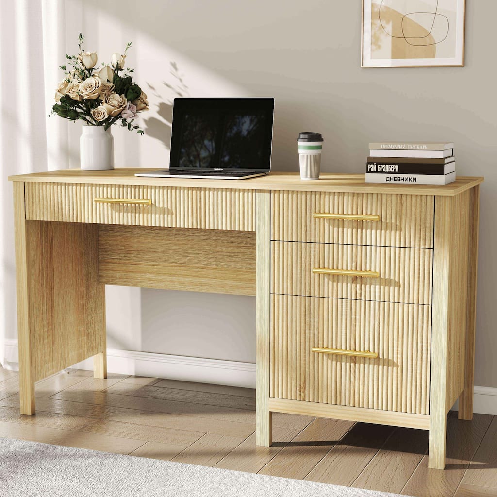 54W Executive Desk Home Office Desk with File Drawer