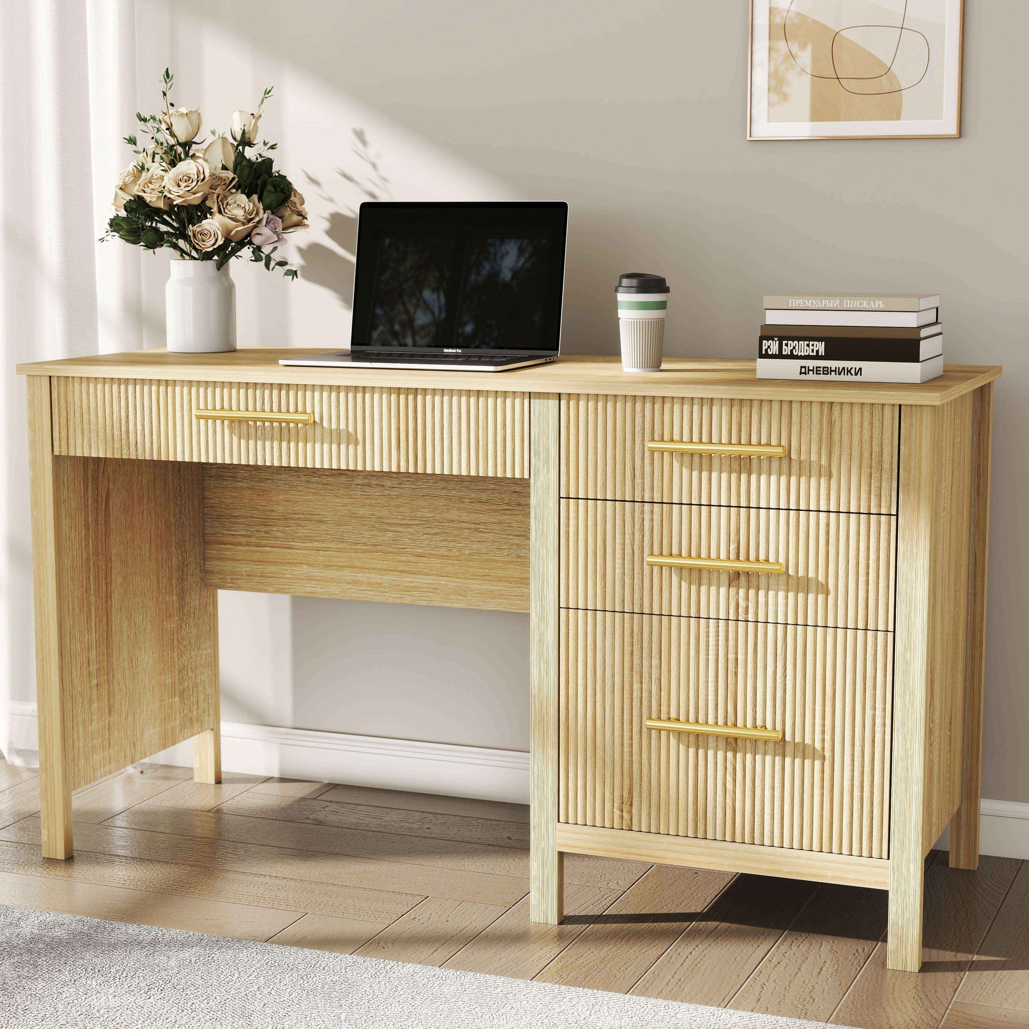 54W Executive Desk Home Office Desk with File Drawer