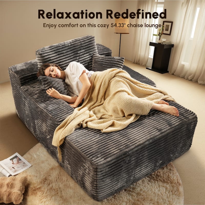 HOOOWOOO Modern Upgraded Fabric Sofa Chaise Lounge