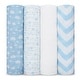 preview thumbnail 33 of 45, Muslin Swaddle Blankets, Pack of 4, 47" x 47" by Comfy Cubs Blue