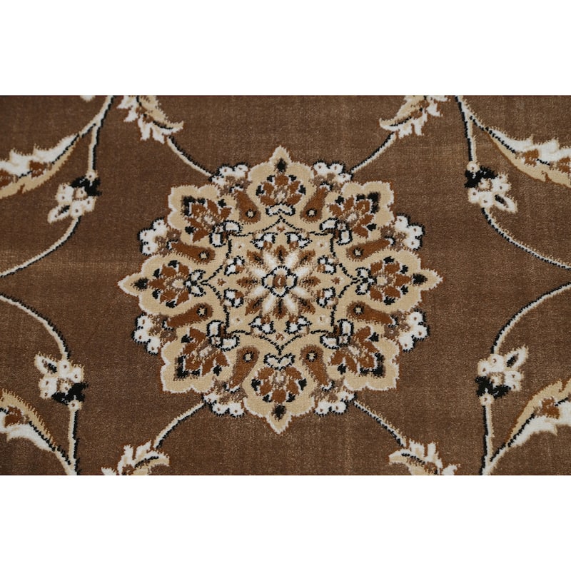 Brown Floral Traditional Tabriz Turkish Area Rug Oriental Carpet
