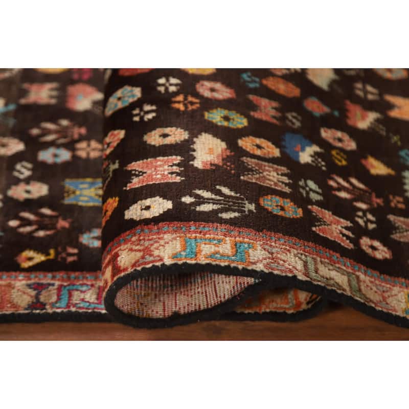 Vegetable Dye Sirjan Persian Vintage Area Rug Hand-Knotted Wool Carpet - 3'4"x 5'2"