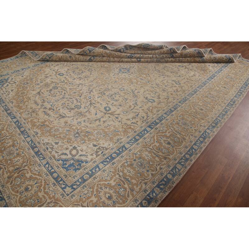 Traditional Kashan Persian Vintage Area Rug Hand-knotted Wool Carpet - 9'7" x 12'6"
