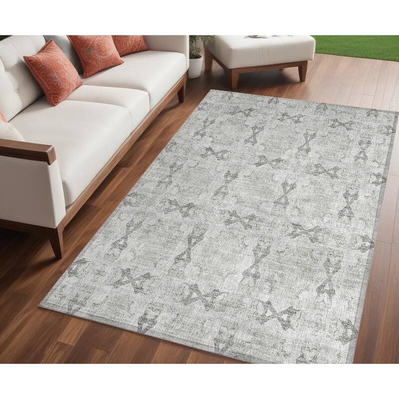 Lana Garden-Inspired Weather Resistant Timeless Fusion Outdoor Rug - 5' X 8' - Multi
