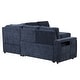 preview thumbnail 11 of 58, L Shaped Polyester Sectional Sofa with USB Ports and Cup Holders