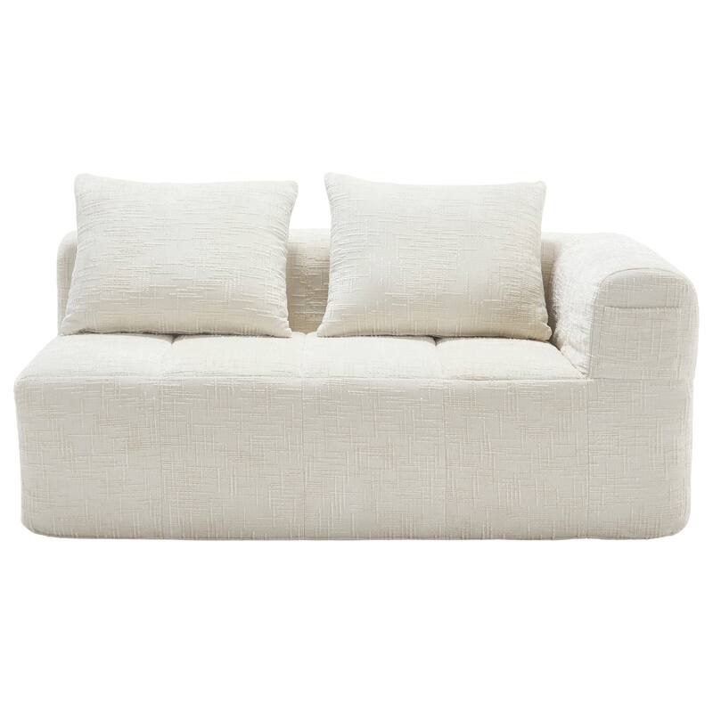 Chenille Loveseat Sofa, Minimalist Modular Sleeper for Living RoomS