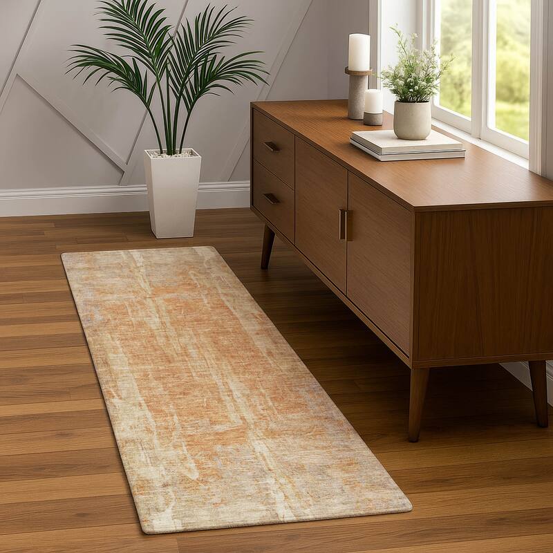 Machine Washable Indoor/ Outdoor Vintage Ombre Chantille Rug