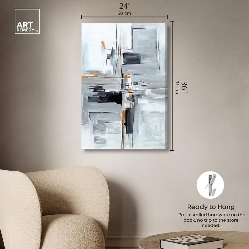Elegant Grey Shades II Canvas by Art Remedy, Gallery Wrapped