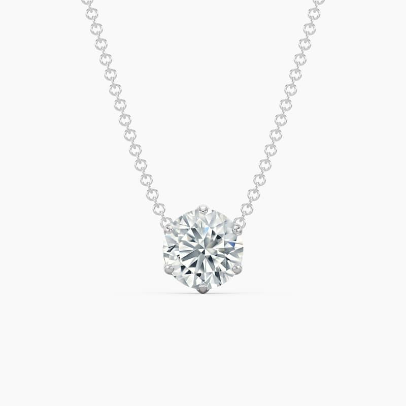 Auriya 14k Gold Lab Grown Round Diamond Floating Solitaire Pendant | (0.25 to 2.00 ct. tw.) (F-G Color, VS Clarity)