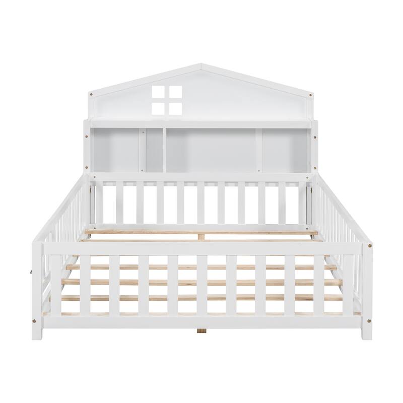 Full-size Floor Beds with Bookcases