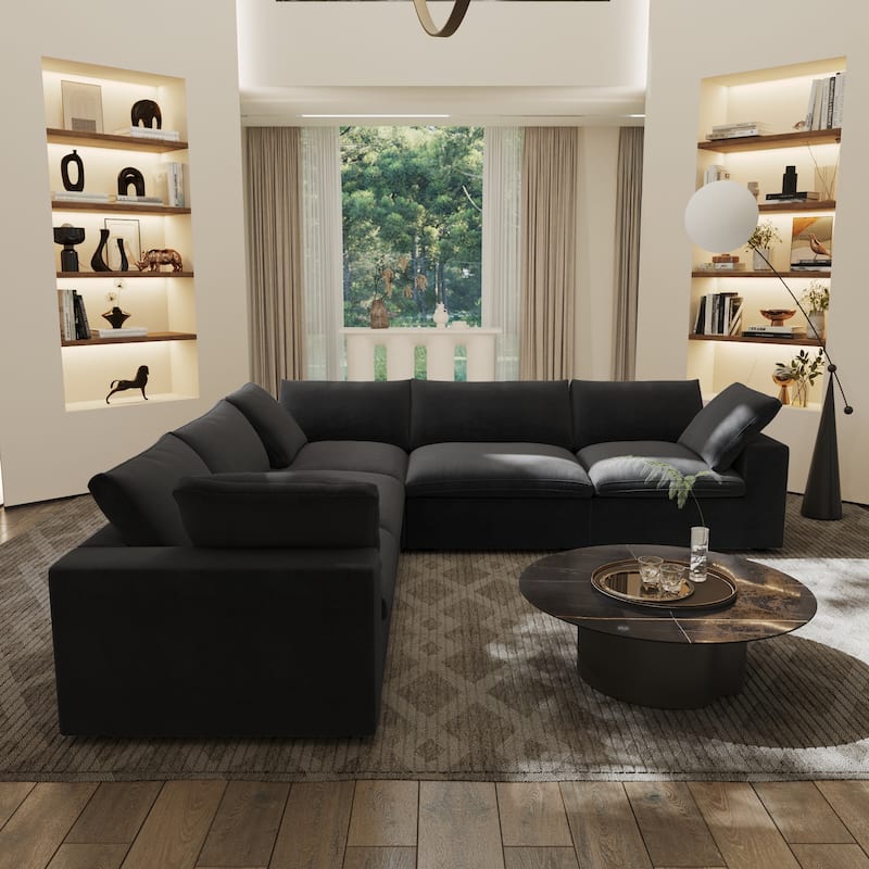 V-shaped Large Corner Sectional Sofa Modern Upholstered Couch