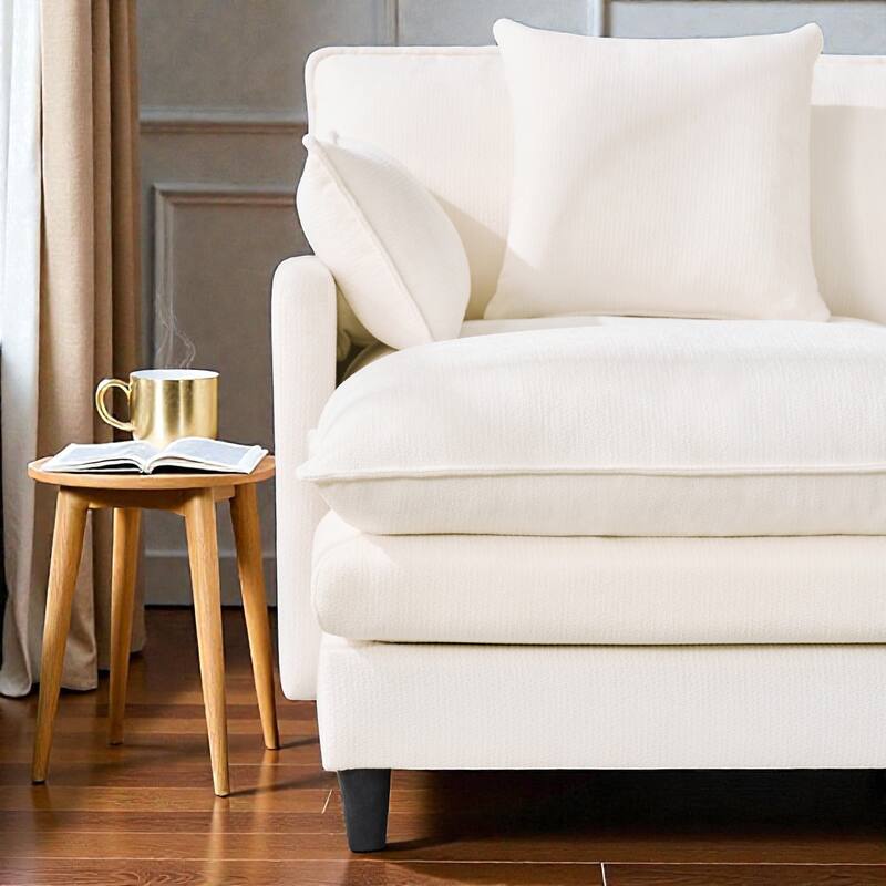 140.9" U-Shaped Modular Sectional Sofa with 2 Ottomans, Chenille Upholstery, Deep Seat Couch for Living Room