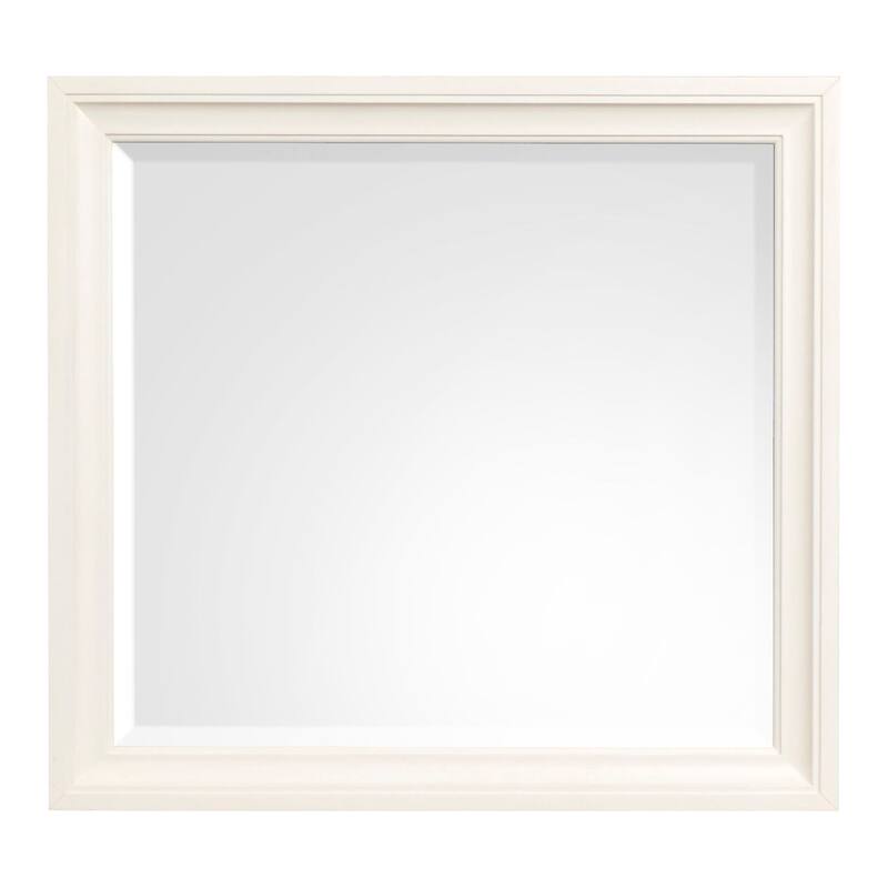 Magnussen Home Kingston Whisper White And Cerused Nutmeg Drawer Dresser With Landscape Mirror