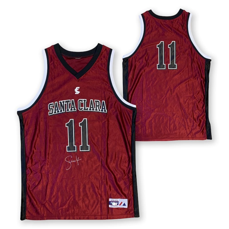 Steve Nash Autographed Santa Clara University Broncos Majestic Signed Basketball Jersey Beckett COA - 8'6" x 11'6"