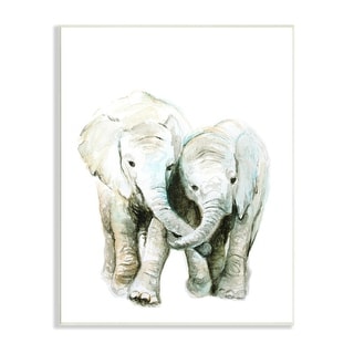 Mom and Baby Elephant Pair Metal Wall Art Decor 14 1/2" tall x 17" wide 