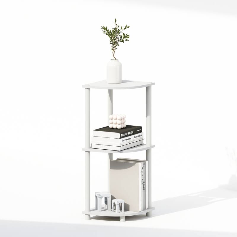 Furinno Turn-N-Tube 3-Tier Multipurpose Corner Shelf, Display Shelf